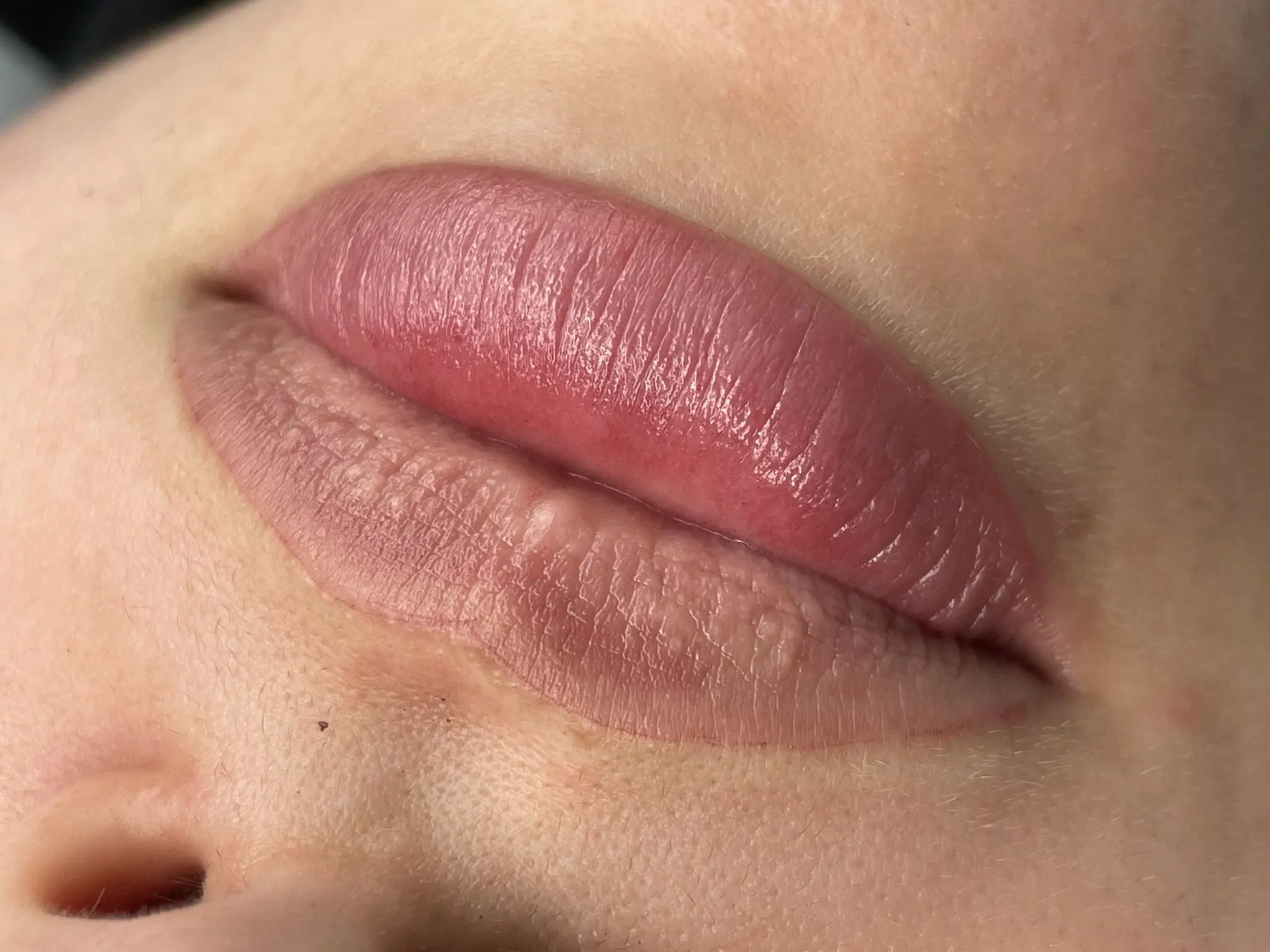 lip liner tattoo before and after