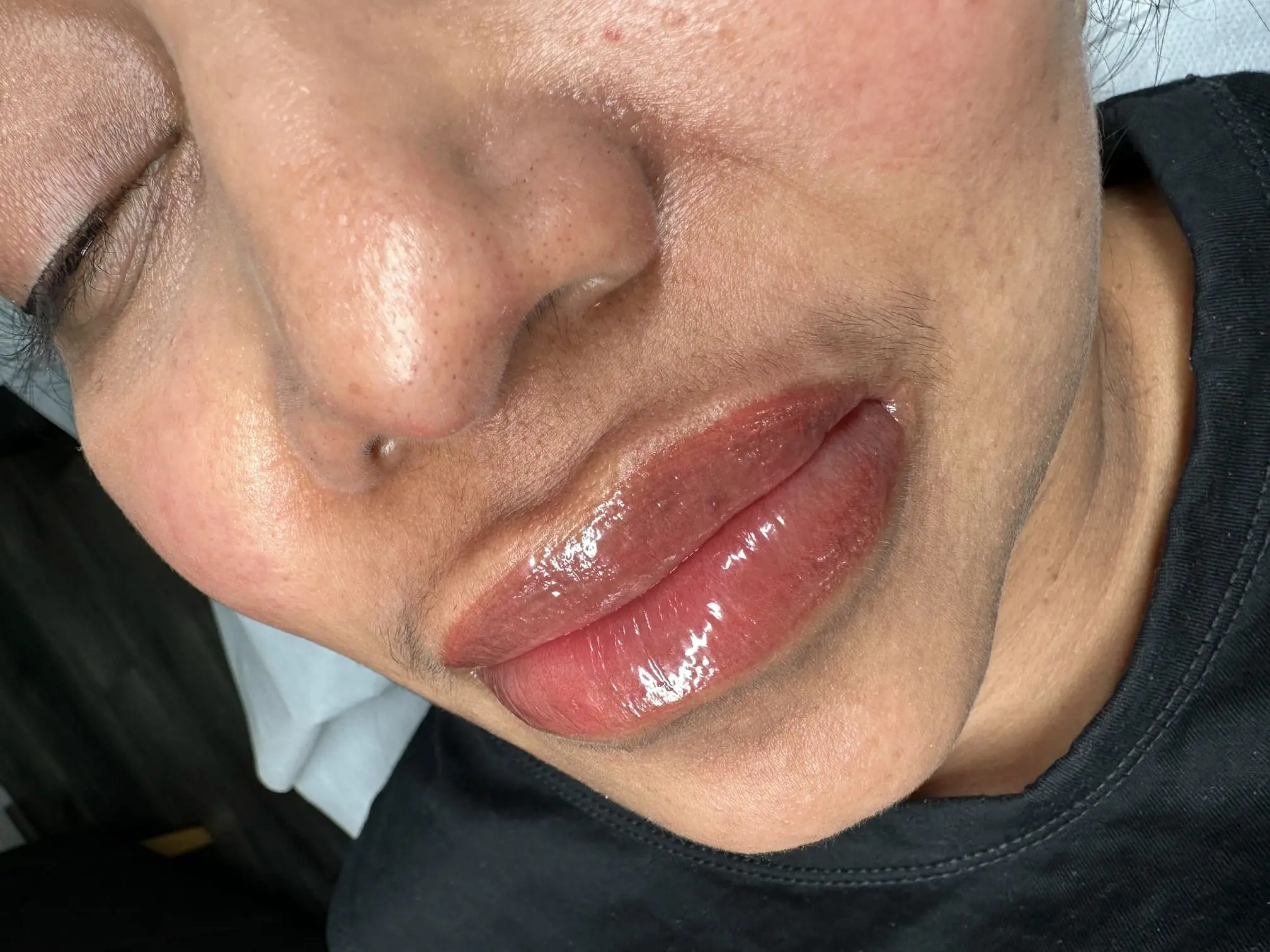 ombre lip blush before and after